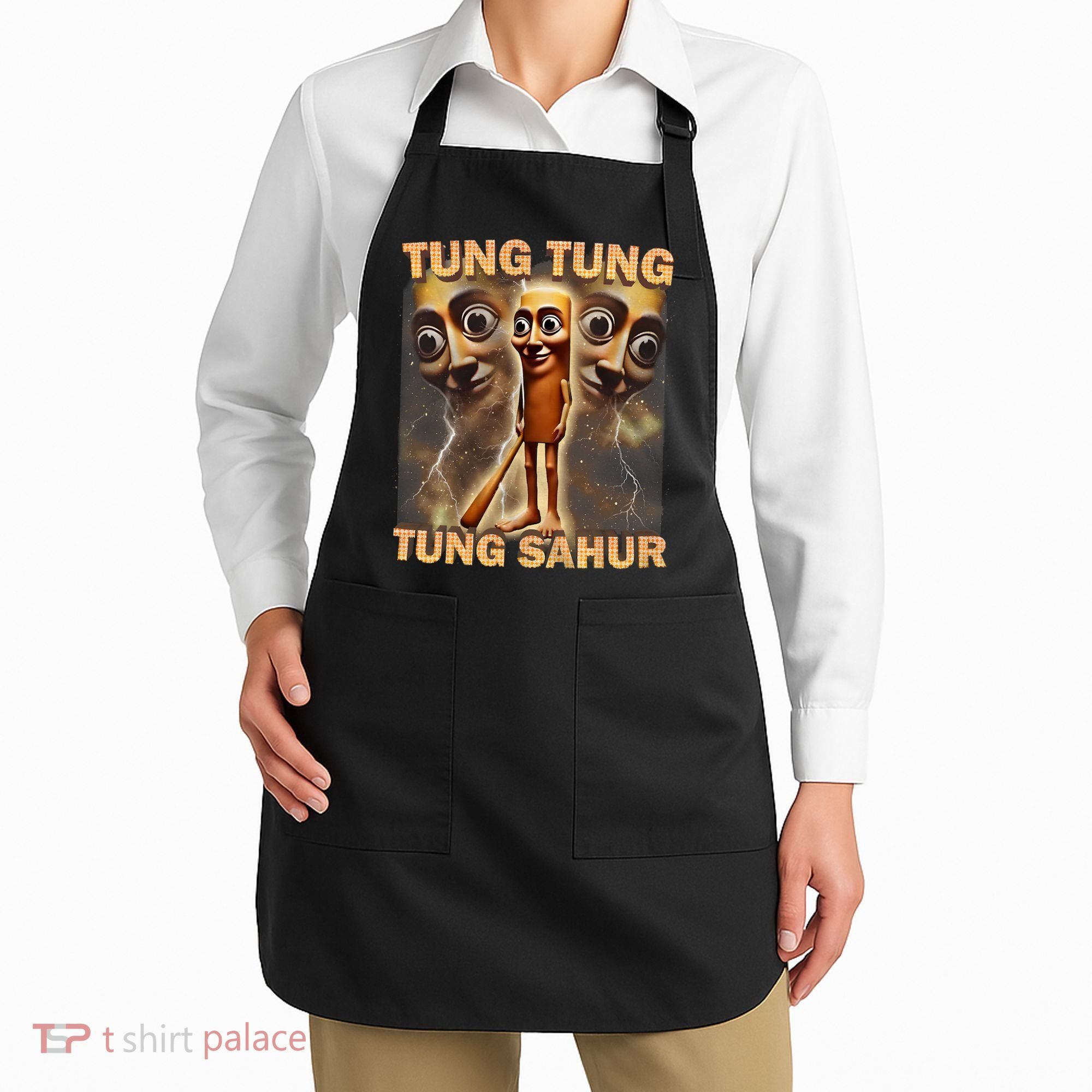 Tung Tung Tung Sahur Funny Meme Brainrot Humor Gen Z Apron