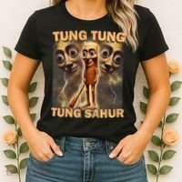 Tung Tung Tung Sahur Funny Meme Brainrot Humor Gen Z Women's T-Shirt thumb 2