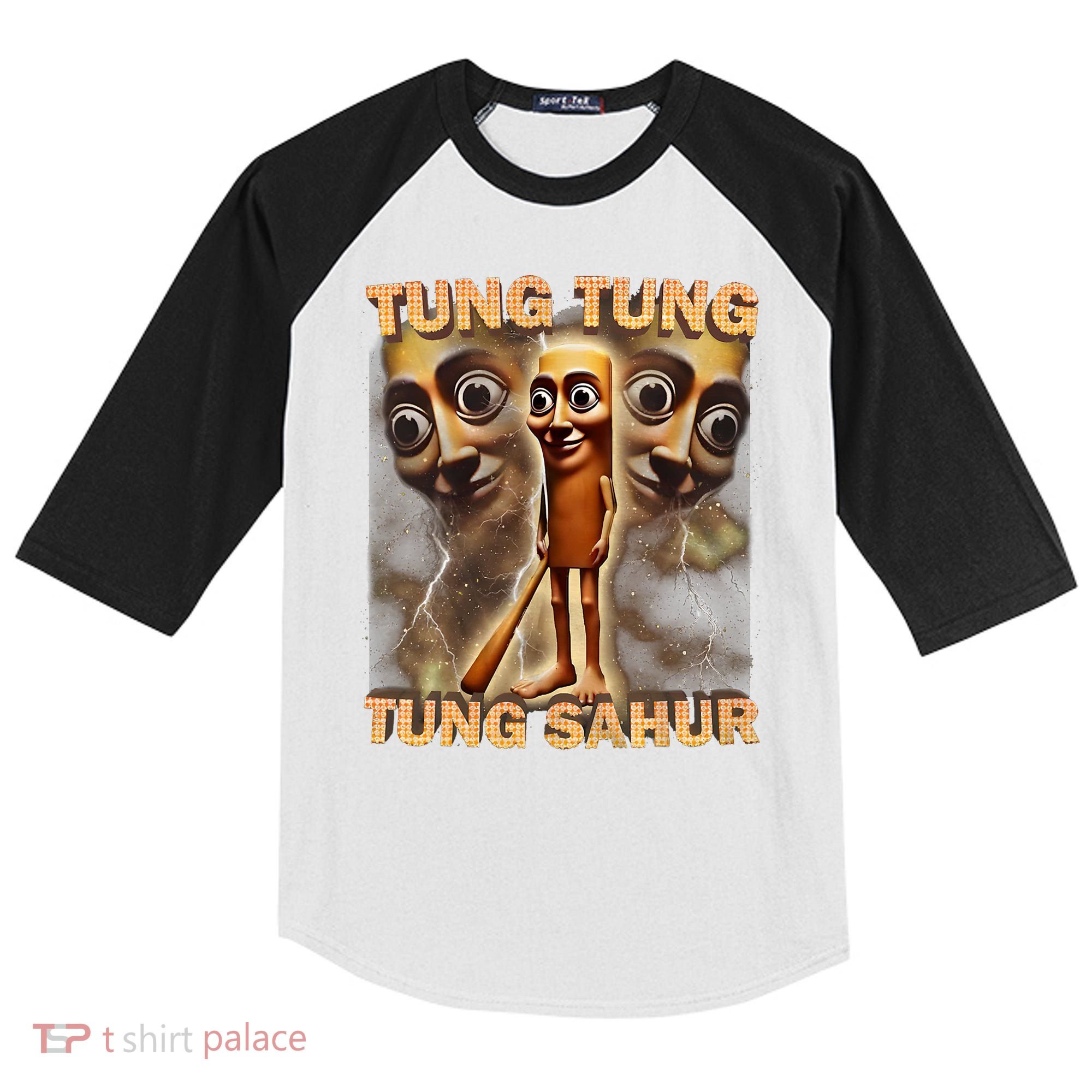 Tung Tung Tung Sahur Funny Meme Brainrot Humor Gen Z Kids Colorblock Raglan Jersey