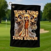 Tung Tung Tung Sahur Is Calling Funny Italian Brainrot Golf Towel thumb 1