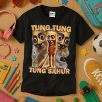 Tung Tung Tung Sahur Is Calling Funny Italian Brainrot Kids T-Shirt thumb 3