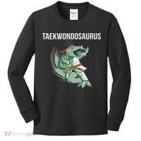 Taekwondo Taekwondosaurus Tae Kwon Do Dinosaur Dino Kids Long Sleeve Shirt thumb 0