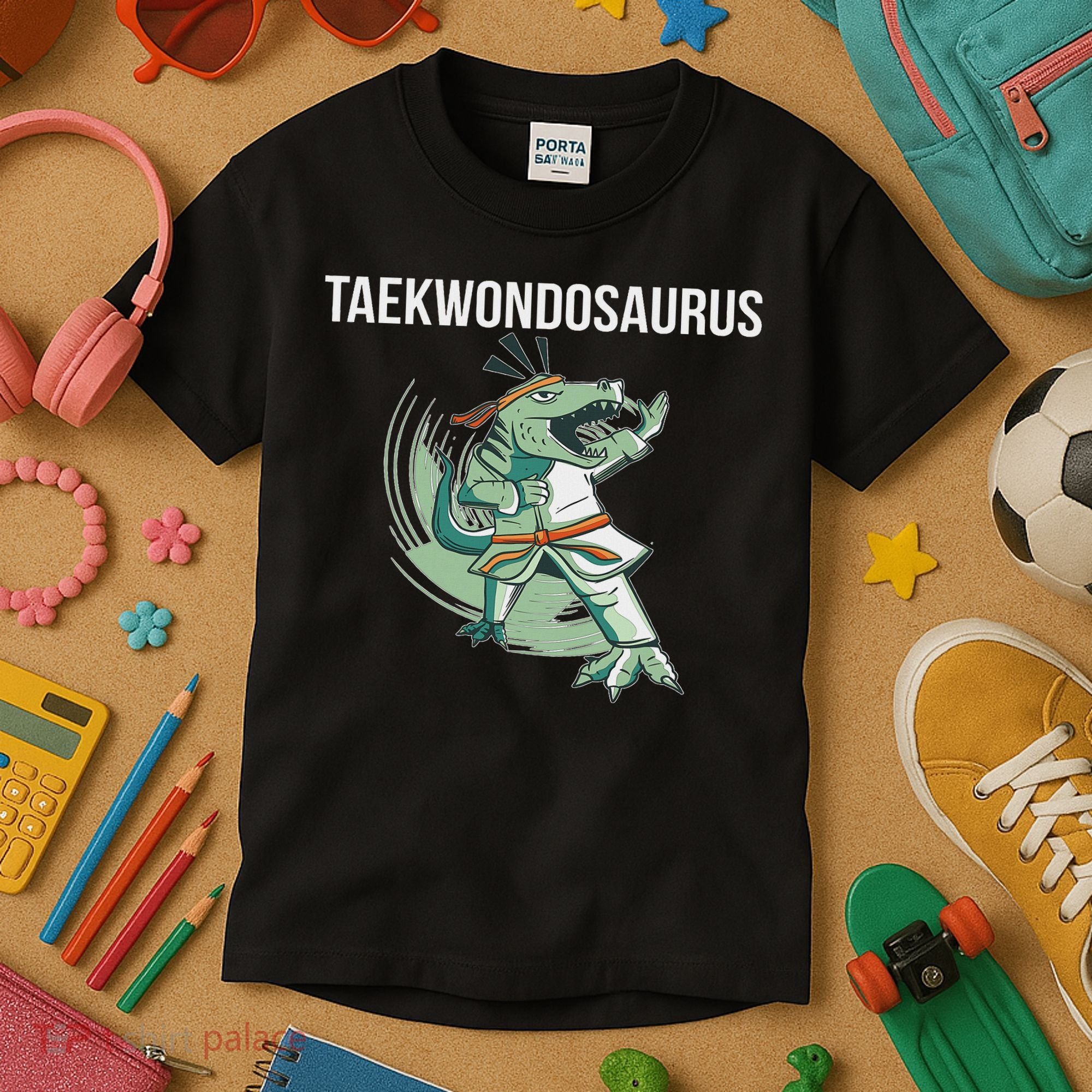 Taekwondo Taekwondosaurus Tae Kwon Do Dinosaur Dino Kids T-Shirt