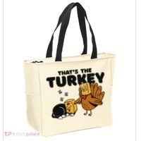 That's The Turkey Funny Thanksgiving Cat Tote Bag thumb 2