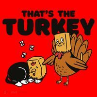 That's The Turkey Funny Thanksgiving Cat Santa Hat thumb 1