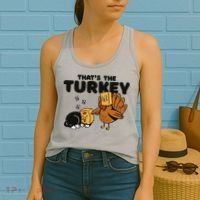 That's The Turkey Funny Thanksgiving Cat Women's Tank Top thumb 2