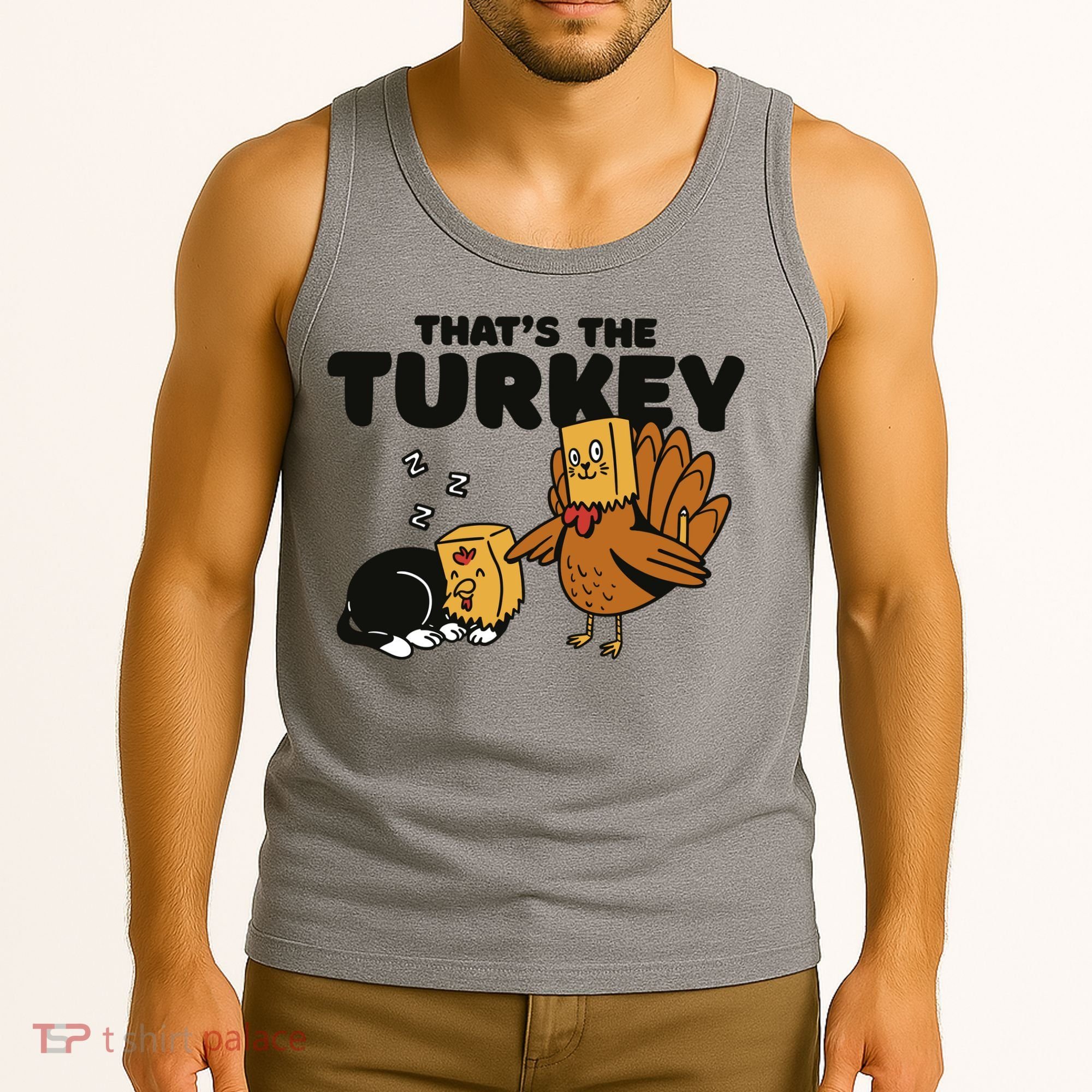 That's The Turkey Funny Thanksgiving Cat Tank Top