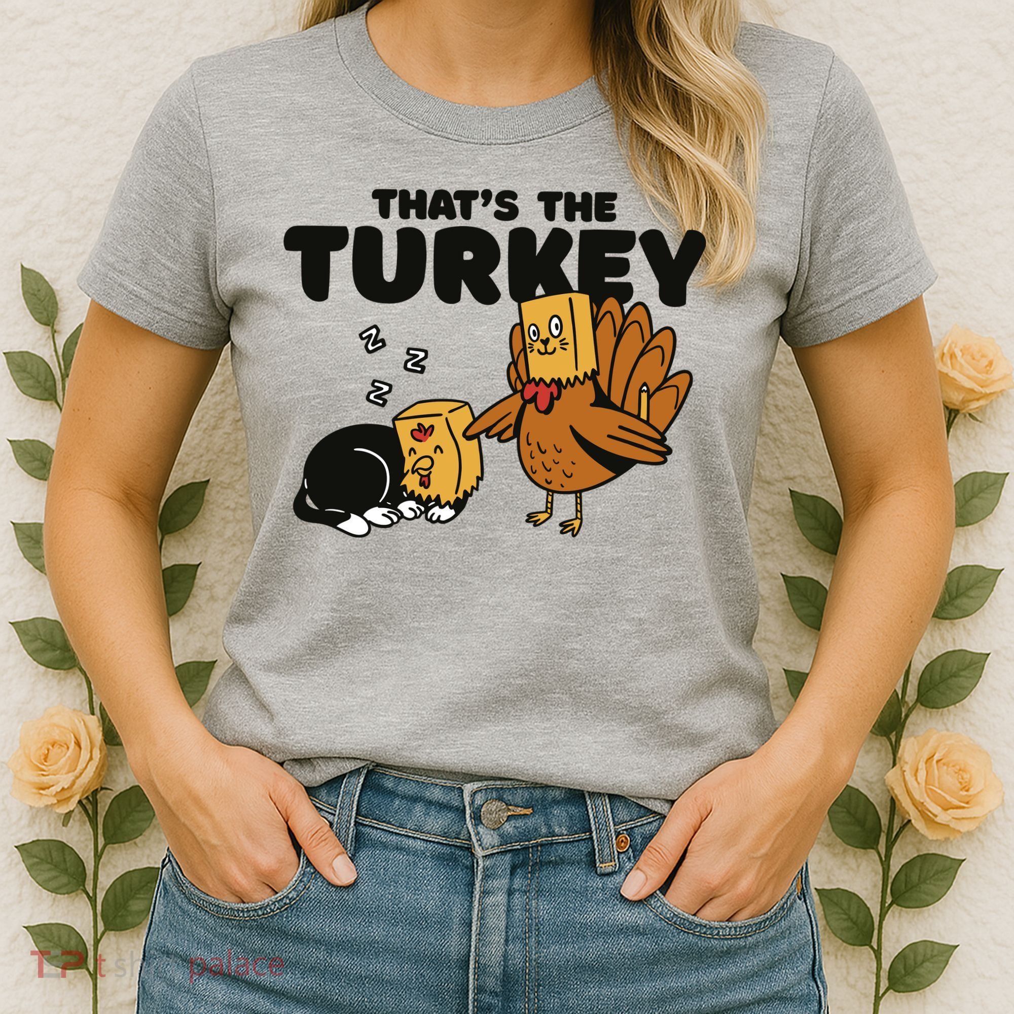 That's The Turkey Funny Thanksgiving Cat Women's T-Shirt