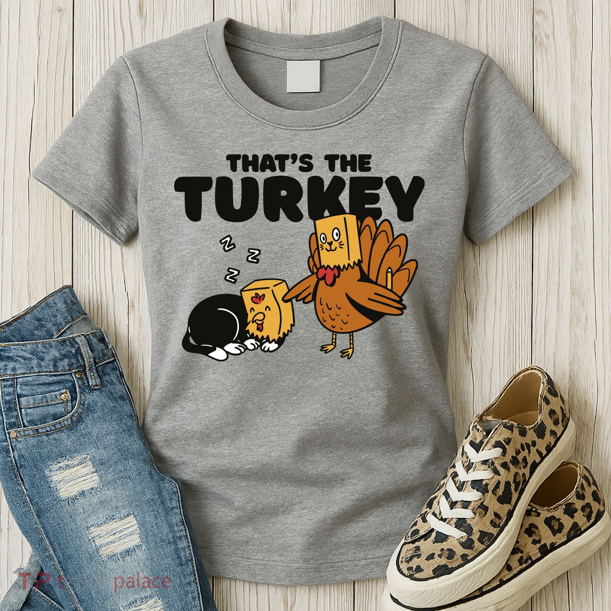 That's The Turkey Funny Thanksgiving Cat Women's T-Shirt