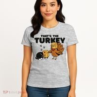 That's The Turkey Funny Thanksgiving Cat Women's T-Shirt thumb 4