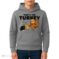 That's The Turkey Funny Thanksgiving Cat Kids Hoodie thumb 4