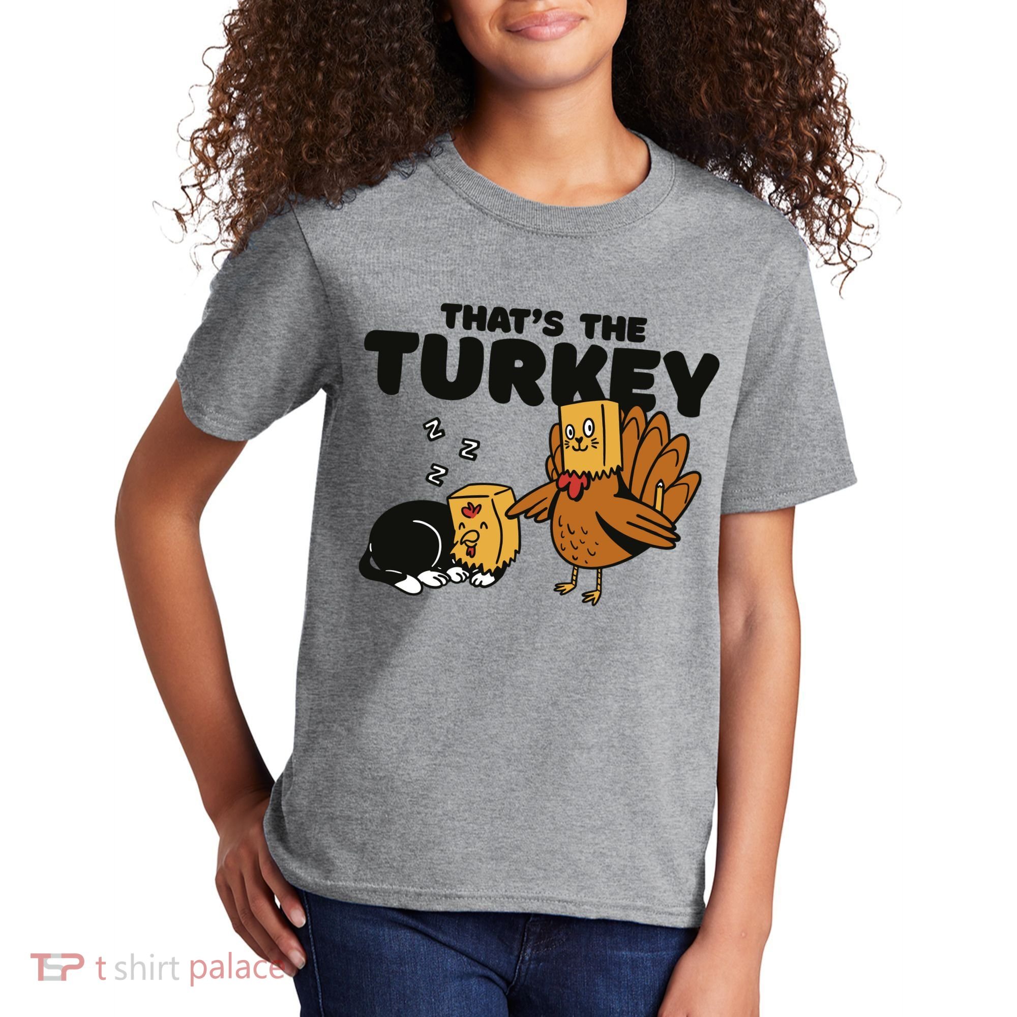 That's The Turkey Funny Thanksgiving Cat Kids T-Shirt