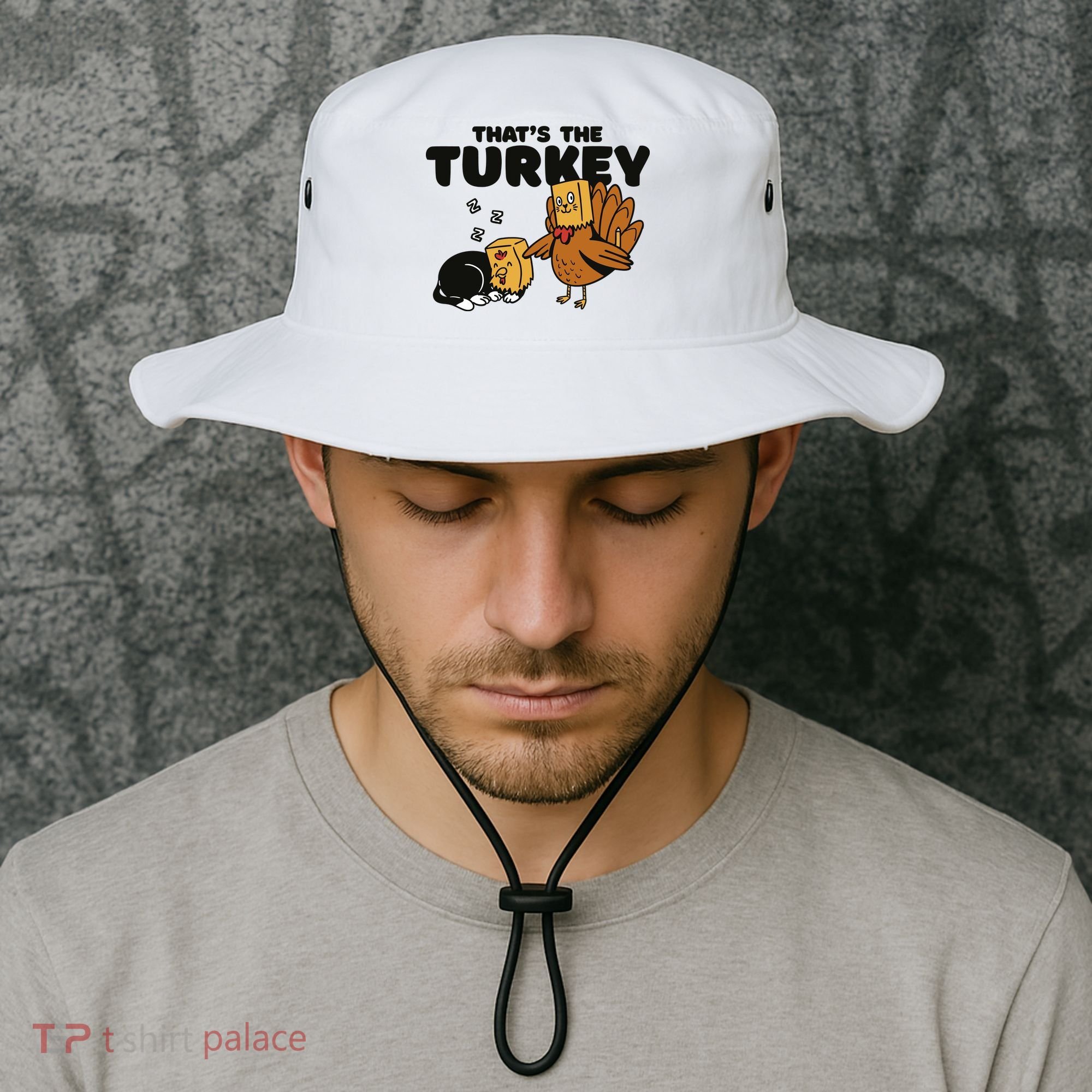 That's The Turkey Funny Thanksgiving Cat Bucket Hat