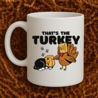 That's The Turkey Funny Thanksgiving Cat Coffee Mug thumb 2