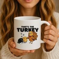 That's The Turkey Funny Thanksgiving Cat Coffee Mug thumb 3