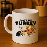 That's The Turkey Funny Thanksgiving Cat Coffee Mug thumb 4