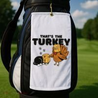 That's The Turkey Funny Thanksgiving Cat Golf Towel thumb 2