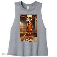 Tung Tung Tung Sahur - Italian Brainrot Meme  Women's Racerback Cropped Tank thumb 0