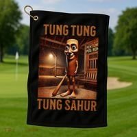 Tung Tung Tung Sahur Italian Brainrot Meme Golf Towel thumb 1