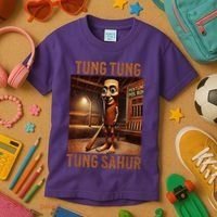 Tung Tung Tung Sahur Italian Brainrot Meme Kids T-Shirt thumb 3
