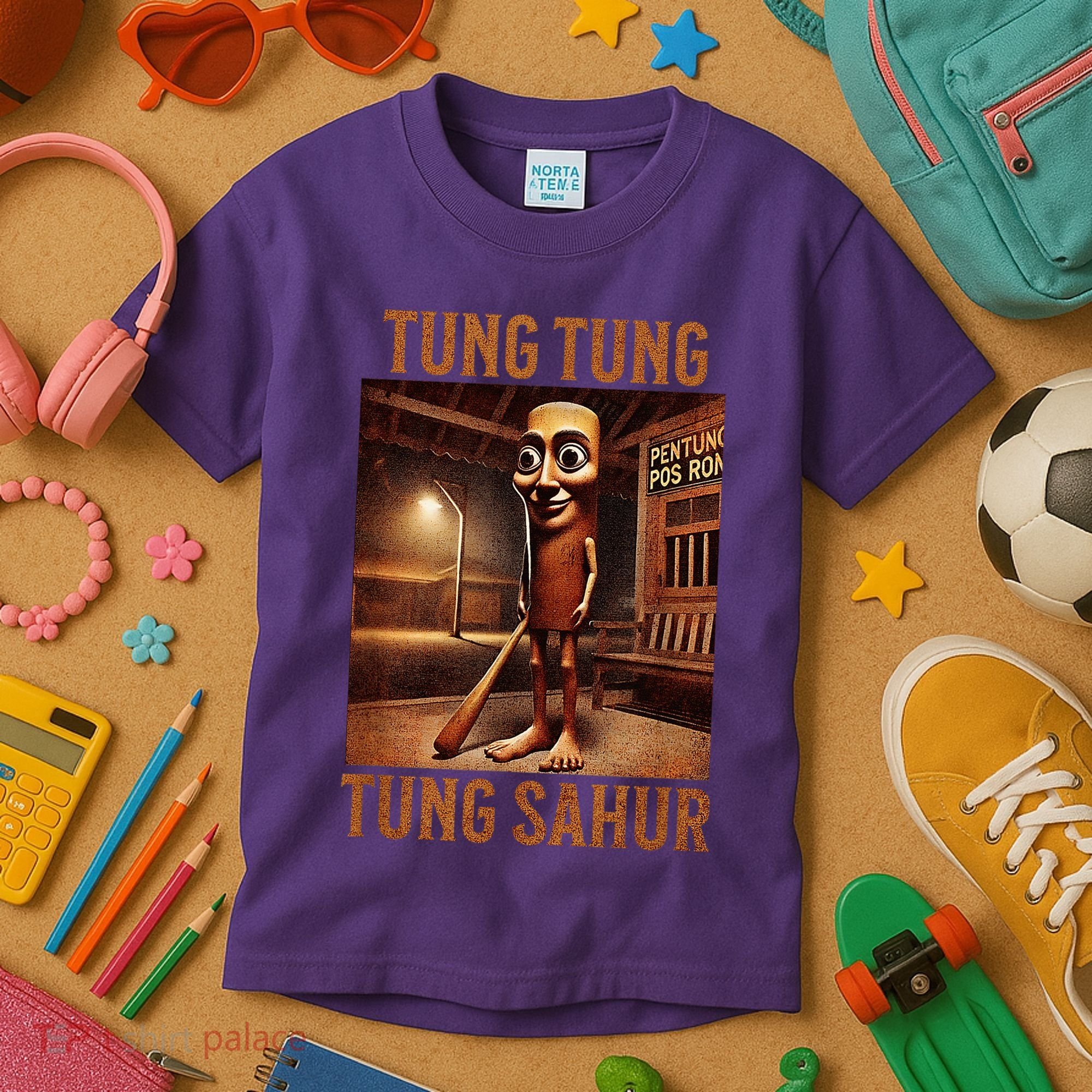 Tung Tung Tung Sahur Italian Brainrot Meme Kids T-Shirt
