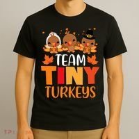 Turkey Thanksgiving TeamTiny Turkeys Nurse Fall NICU Nurse T-Shirt thumb 3