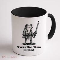 T'was The 'Tism M'Lord Funny Medieval Knight Frog Coffee Mug thumb 1