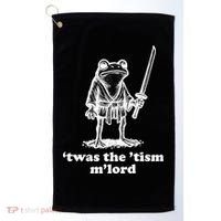 T'was The 'Tism M'Lord Funny Medieval Knight Frog Golf Towel thumb 0