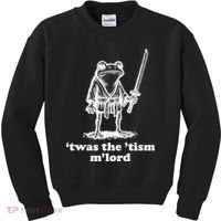 T'was The 'Tism M'Lord Funny Medieval Knight Frog Kids Sweatshirt thumb 0