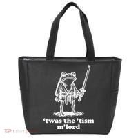 T'was The 'Tism M'Lord Funny Medieval Knight Frog Tote Bag thumb 0