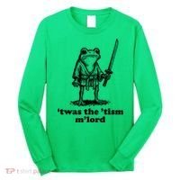 T'was The 'Tism M'Lord Funny Medieval Knight Frog Long Sleeve Shirt thumb 0
