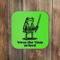 T'was The 'Tism M'Lord Funny Medieval Knight Frog Coaster thumb 0