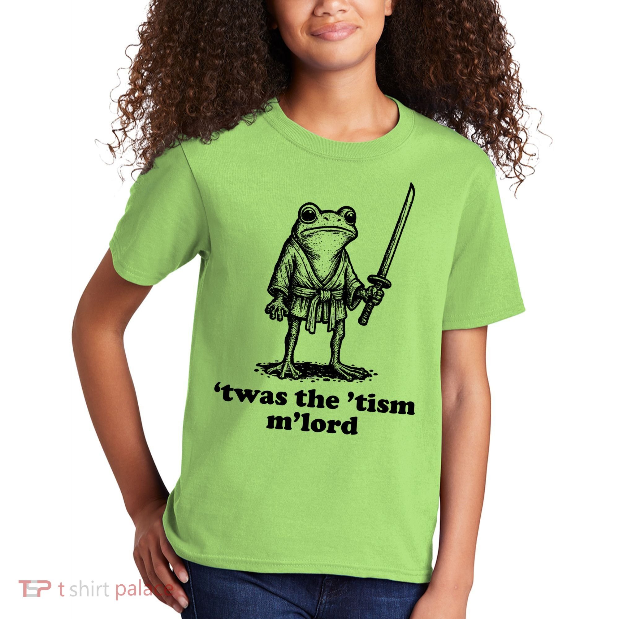 T'was The 'Tism M'Lord Funny Medieval Knight Frog Kids T-Shirt