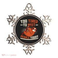 Too Tired To Meet People Today Lazy Sloth Funny Gift Ornament thumb 0