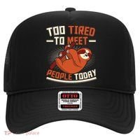 Too Tired To Meet People Today Lazy Sloth Funny Gift Hat thumb 0