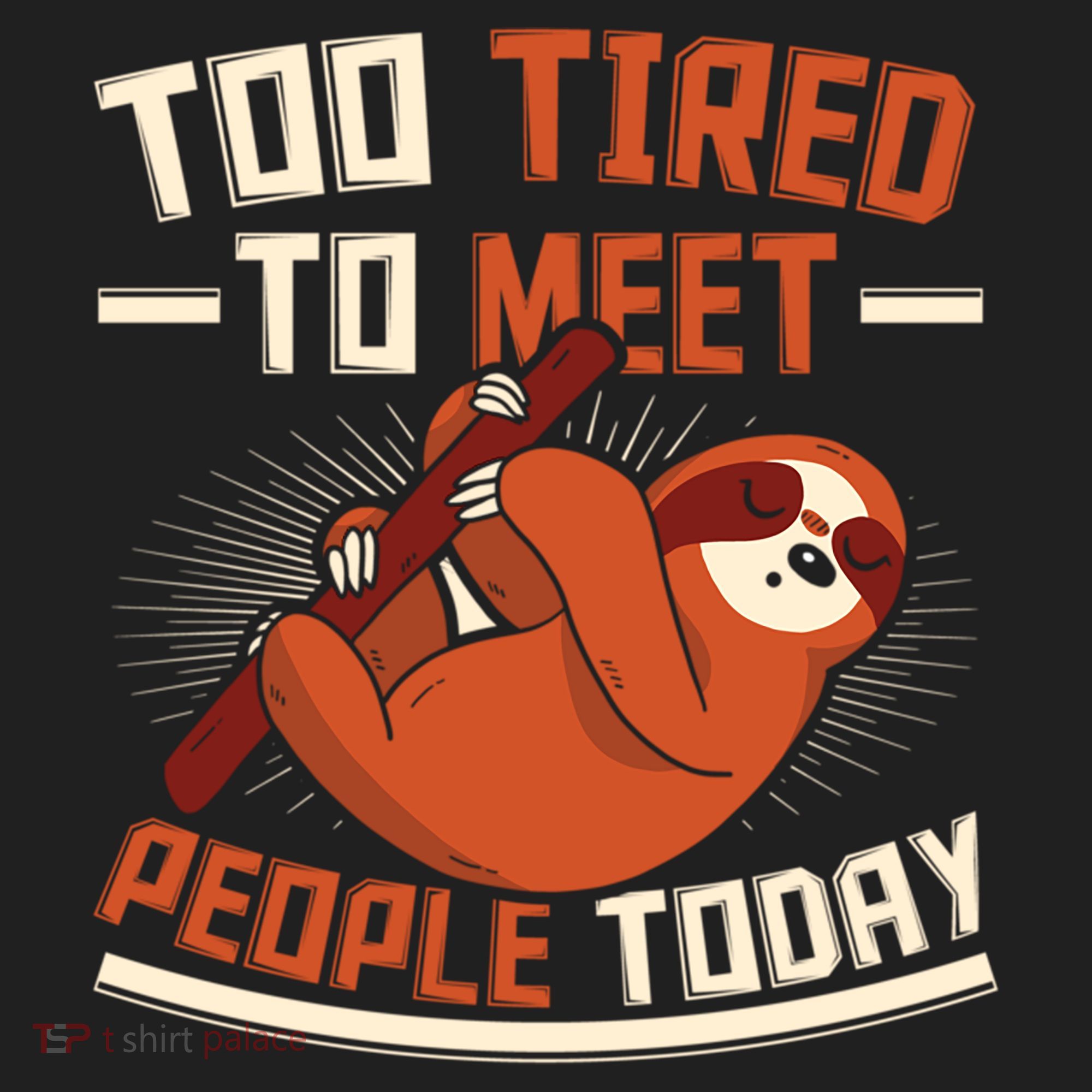 Too Tired To Meet People Today Lazy Sloth Funny Gift Hat