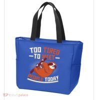 Too Tired To Meet People Today Lazy Sloth Funny Gift Tote Bag thumb 3