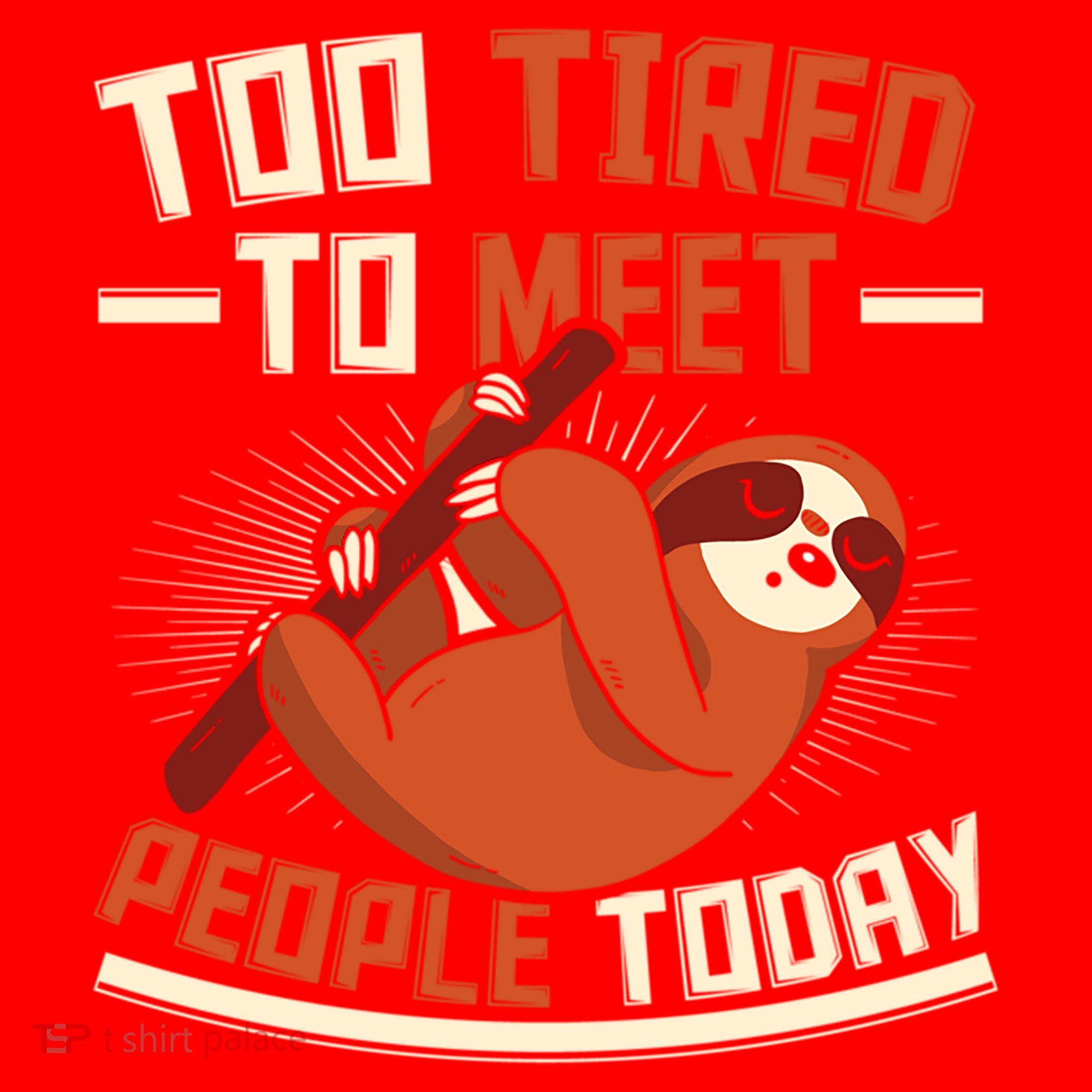 Too Tired To Meet People Today Lazy Sloth Funny Gift Santa Hat