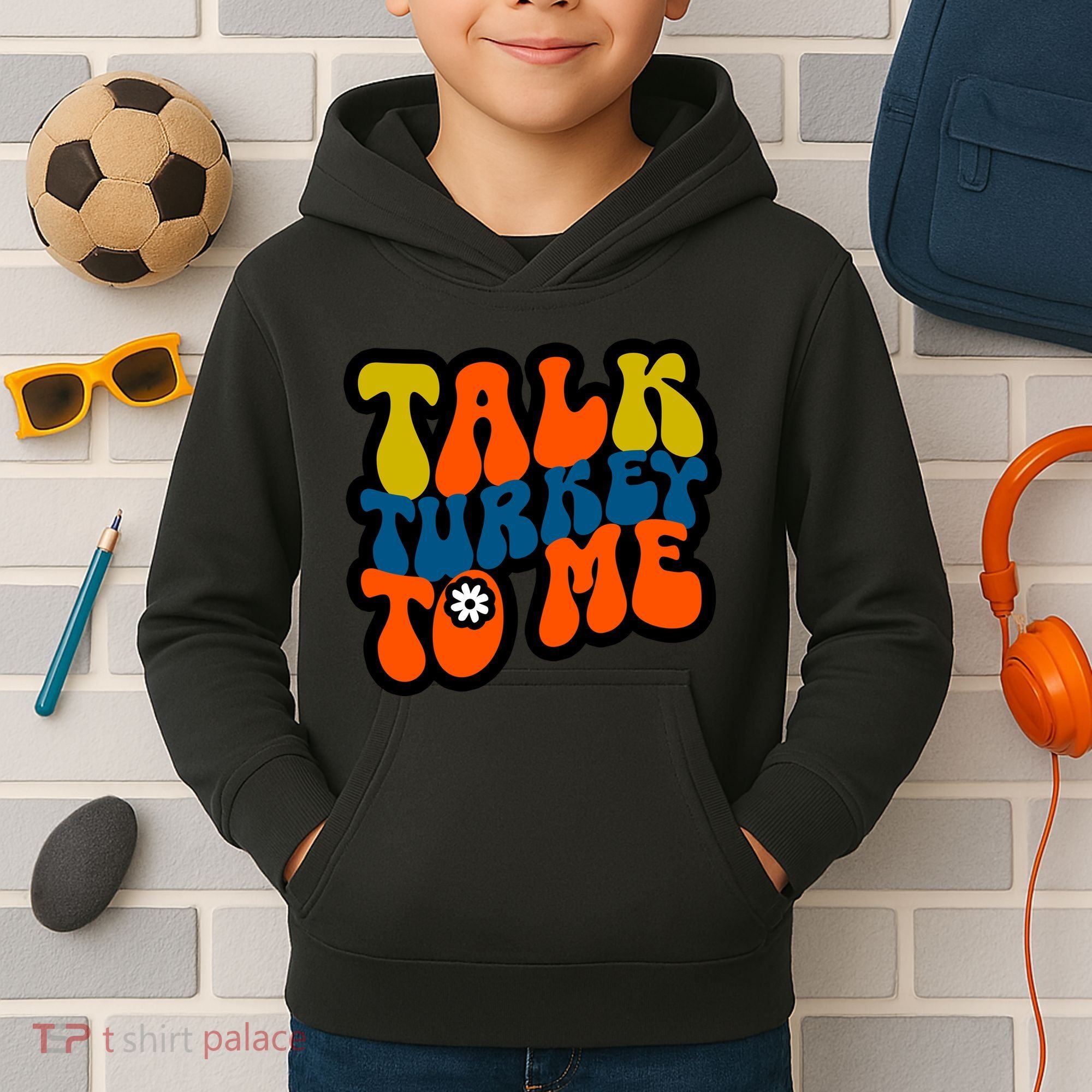 Talk Turkey To Me Kids Hoodie