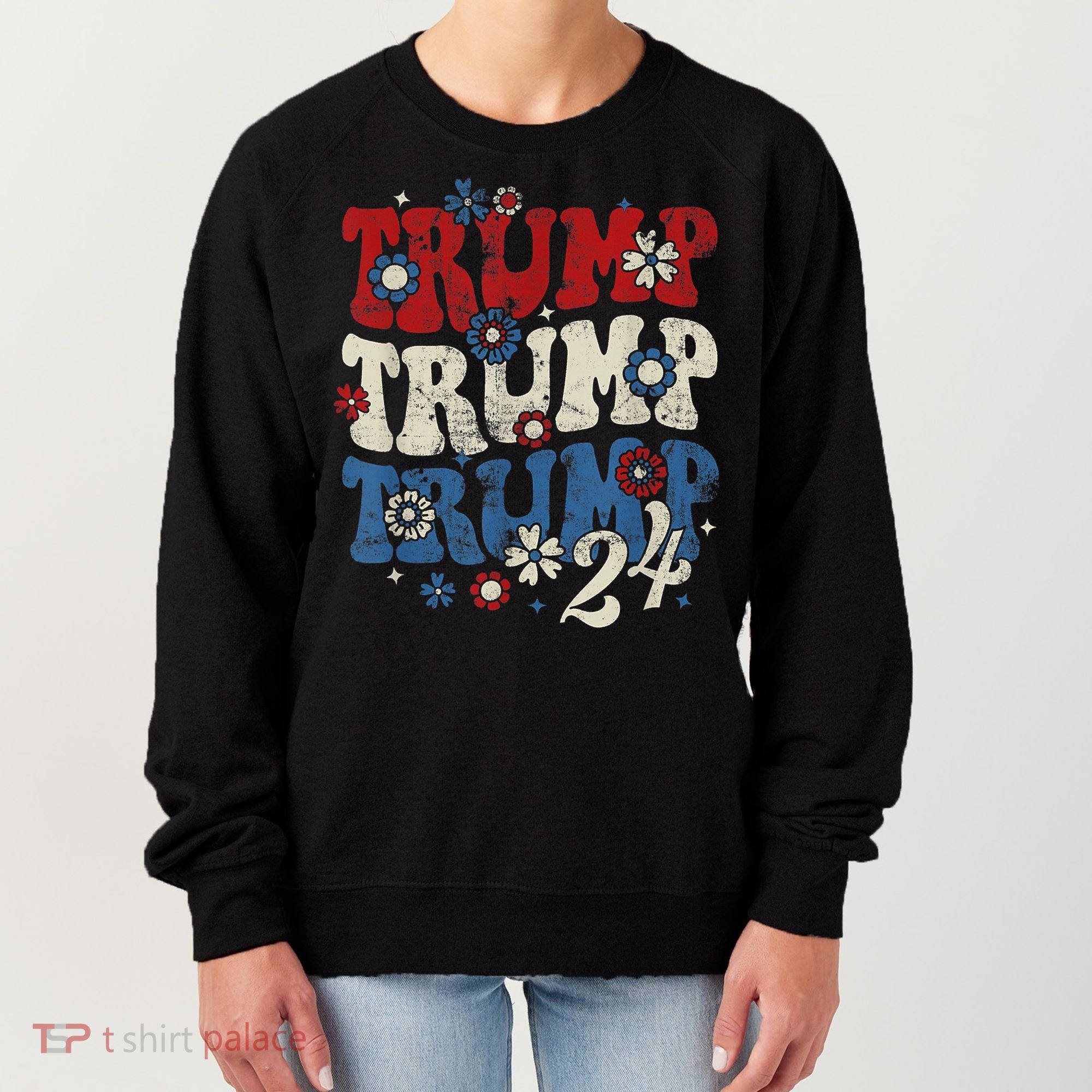 Trump Trump Trump 2024 Retro Groovy Women's Sweatshirt
