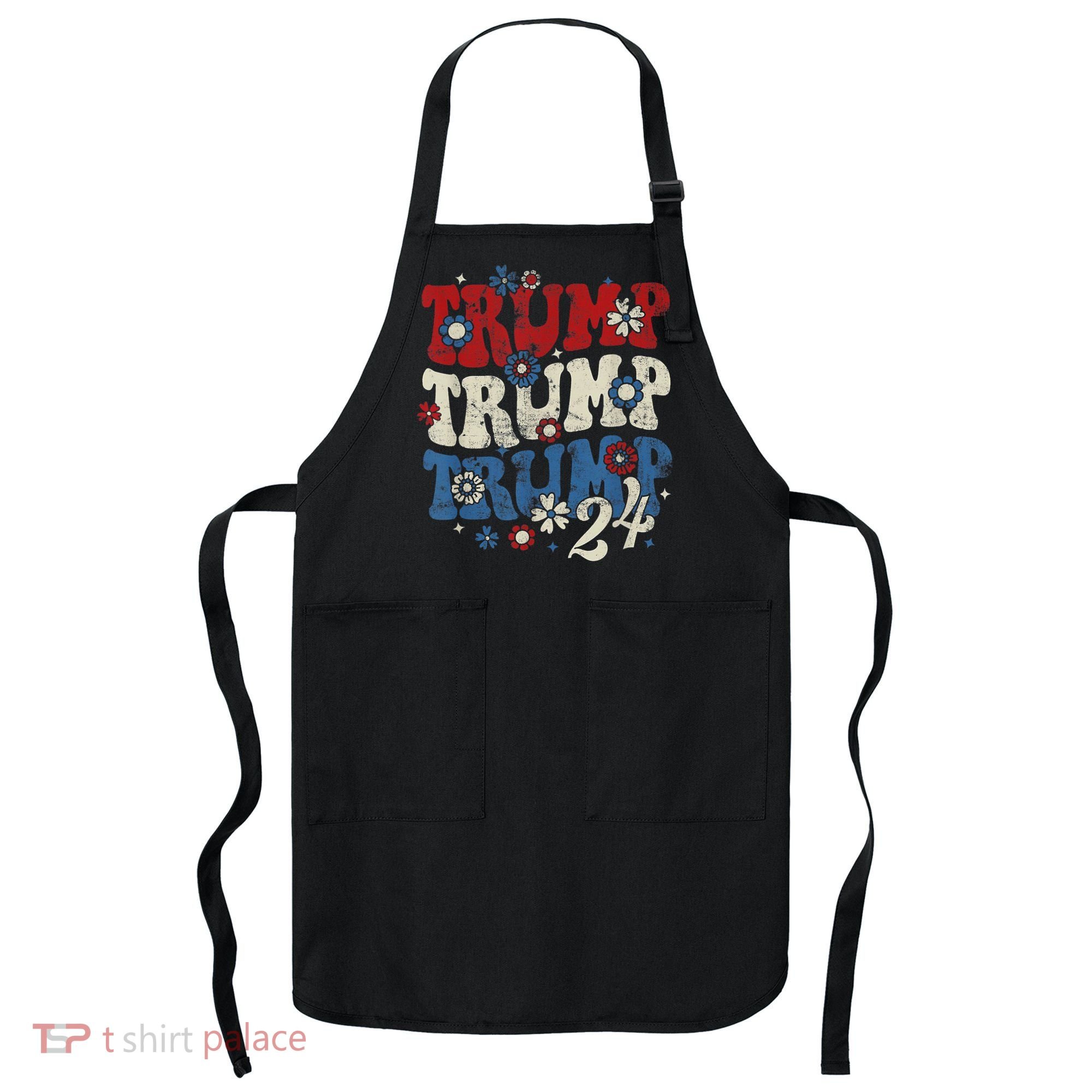 Trump Trump Trump 2024 Retro Groovy Apron