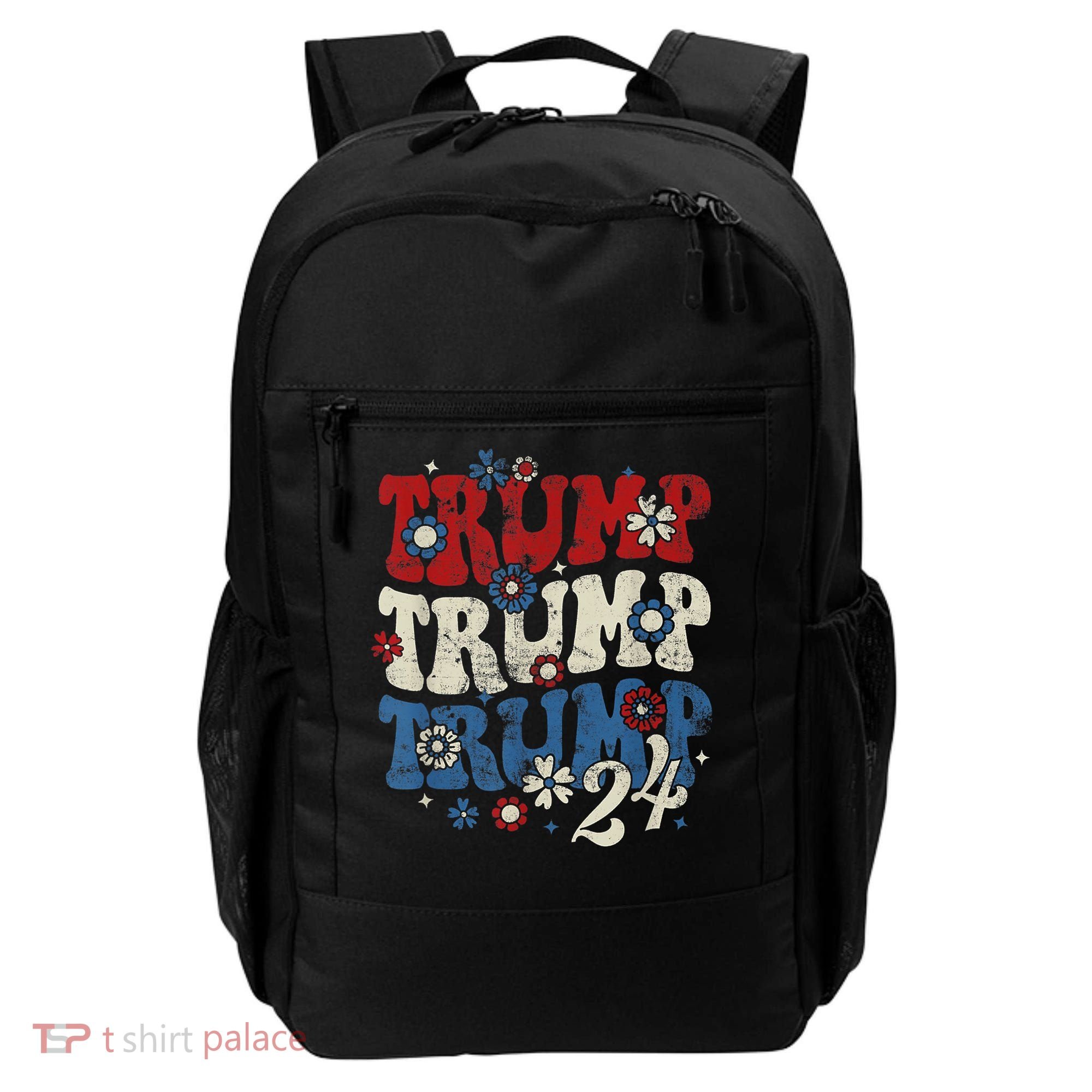 Trump Trump Trump 2024 Retro Groovy Backpack
