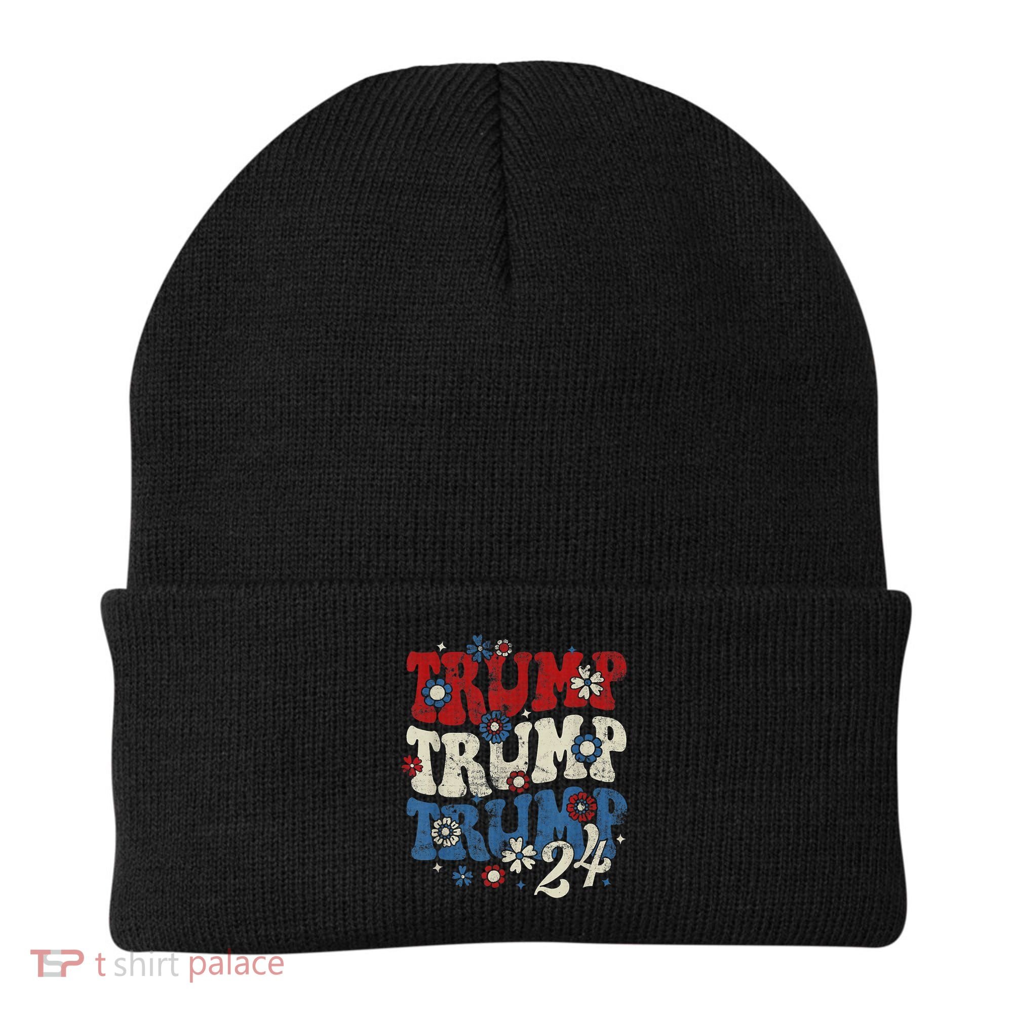 Trump Trump Trump 2024 Retro Groovy Beanie