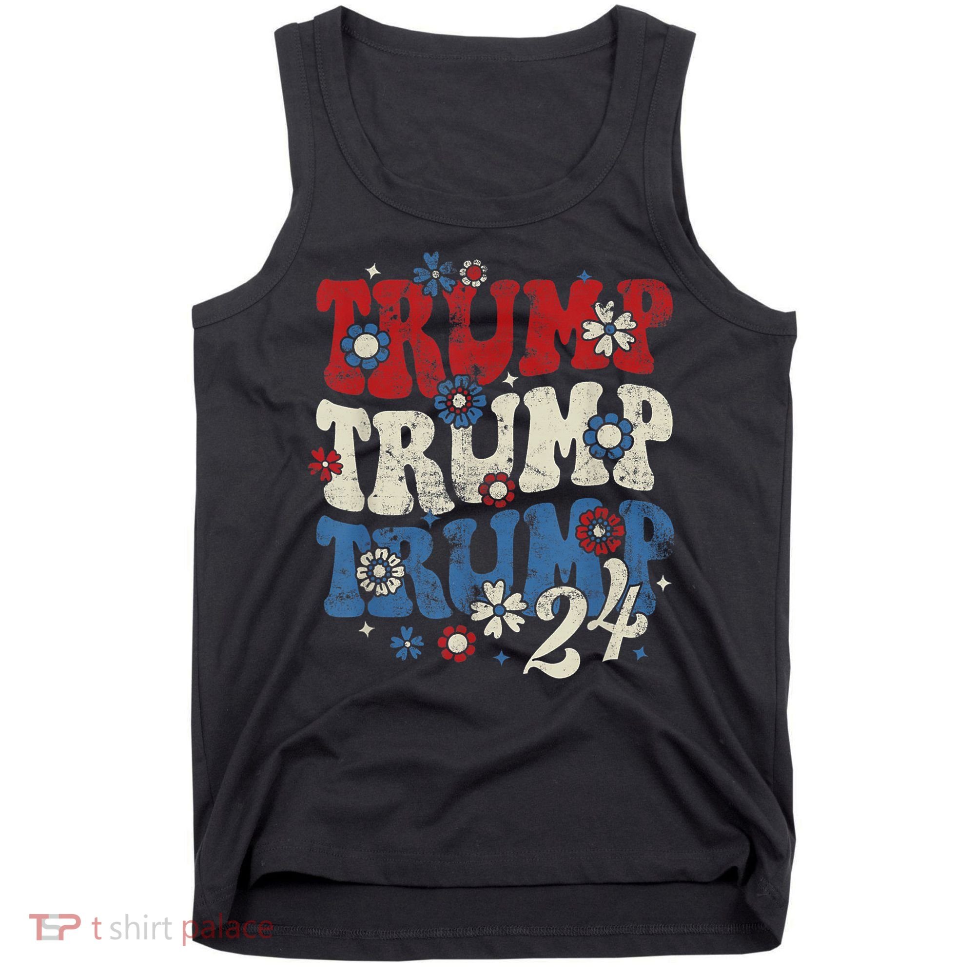 Trump Trump Trump 2024 Retro Groovy Tank Top