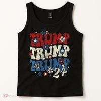 Trump Trump Trump 2024 Retro Groovy Tank Top thumb 2