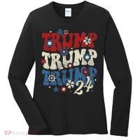 Trump Trump Trump 2024 Retro Groovy Women's Long Sleeve Shirt thumb 0