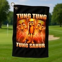 Tung Tung Tung Sahur Meme Golf Towel thumb 1