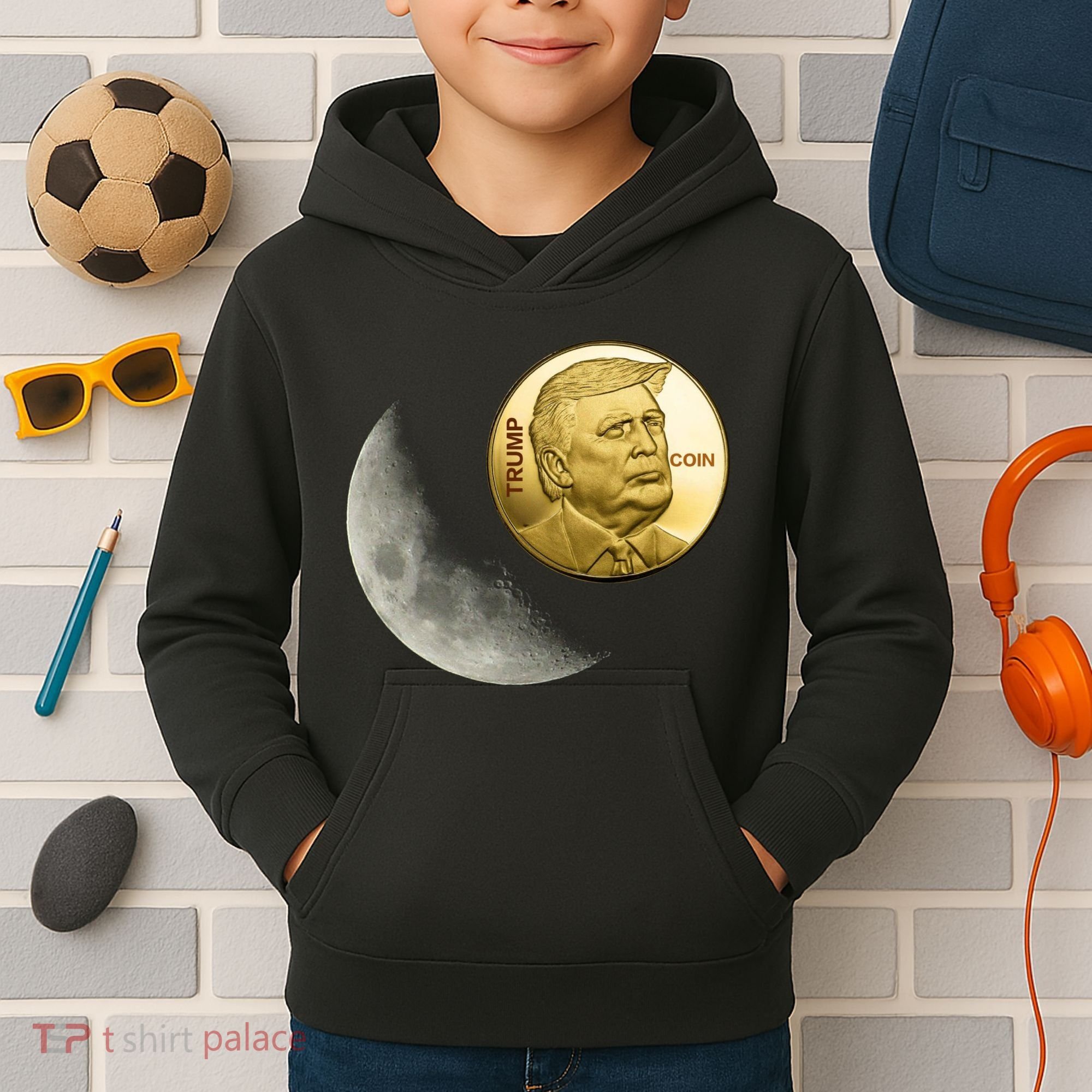 $Trump To The Moon Kids Hoodie