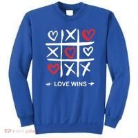 Tic Tac Toe Love Wins Love Always Wins Valentines Love Day Gift Sweatshirt thumb 0