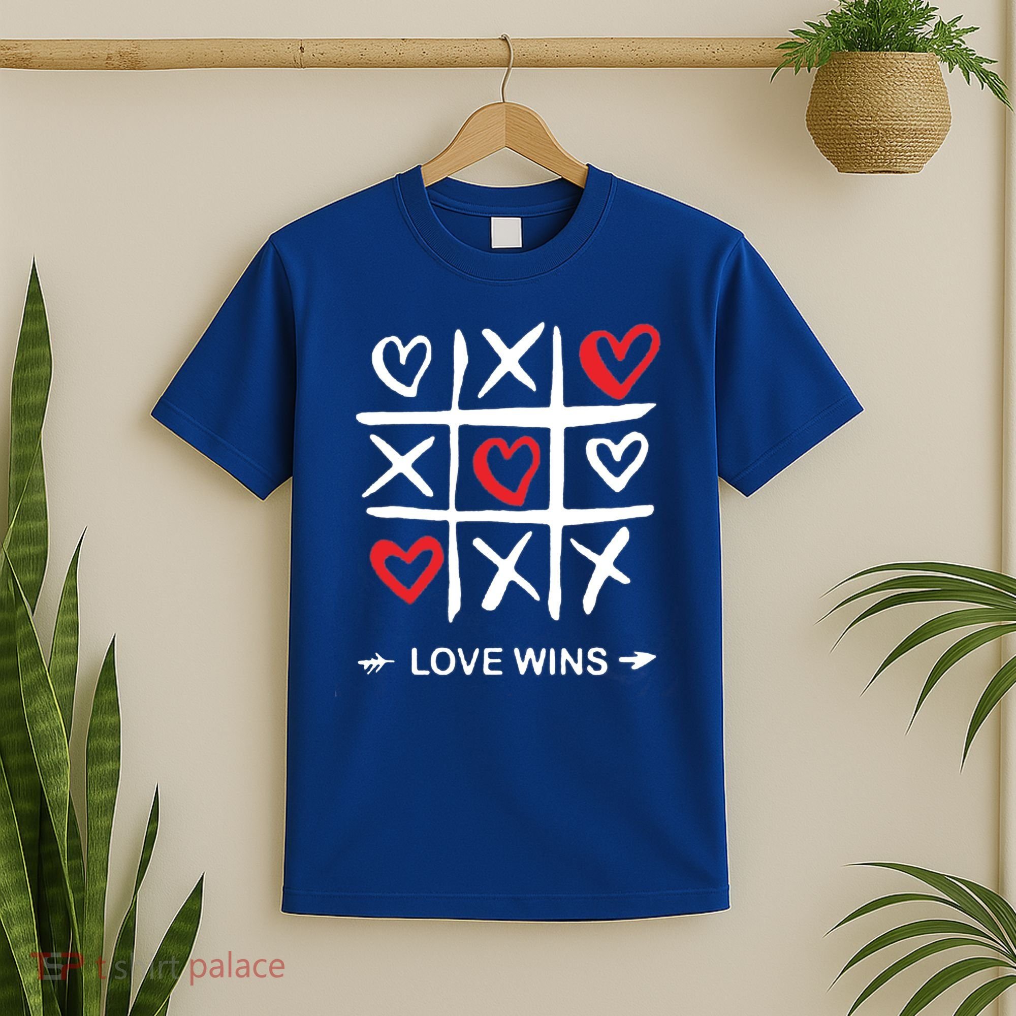 Tic Tac Toe Love Wins Love Always Wins Valentines Love Day Gift T-Shirt